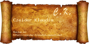 Czeider Klaudia névjegykártya